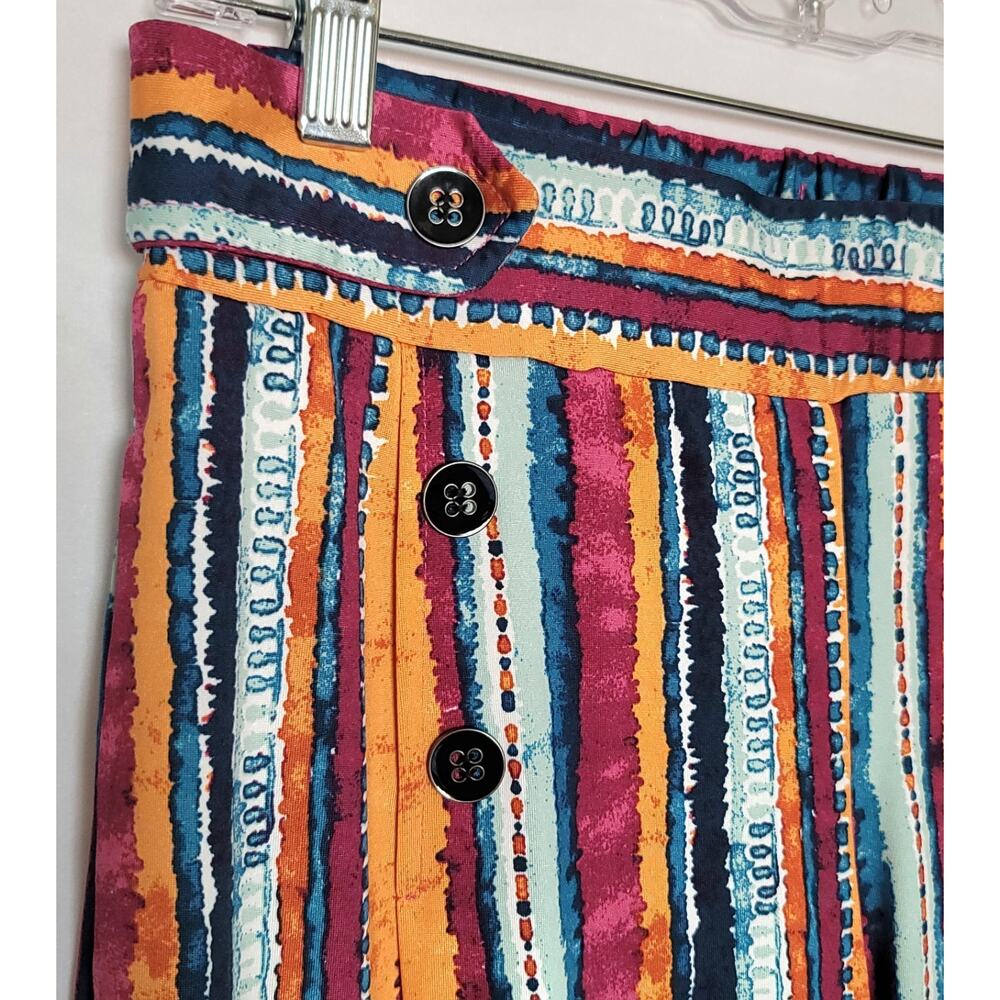 Robert Louis Women's Stretch Loose/Wide Leg Coral/Teal Pants w/ Pockets Sz: PL - Picture 10 of 16